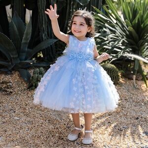 Adorable Blue Floral Dress for Girls